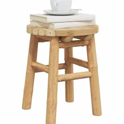 Stoelen*vidaXL Kruk Bamboe Natuurlijk 30 x 30 x 36 cm Bamboe