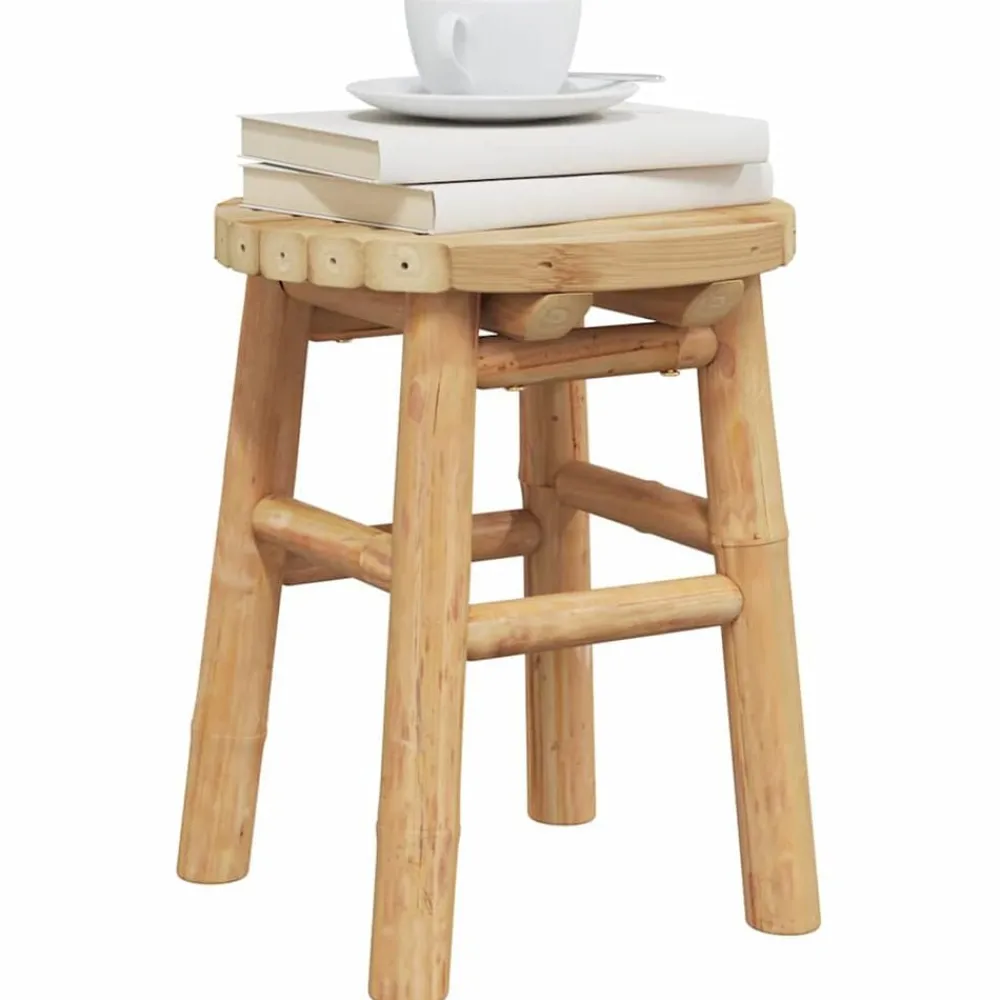 Stoelen*vidaXL Kruk Bamboe Natuurlijk 30 x 30 x 36 cm Bamboe