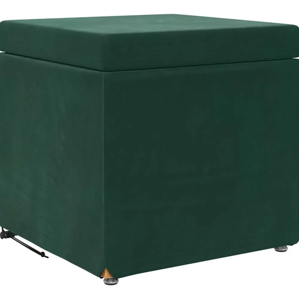Stoelen*vidaXL Kruk 41 x 41 x 40 cm Velvet en Gefabriceerd Hout Donkergroen