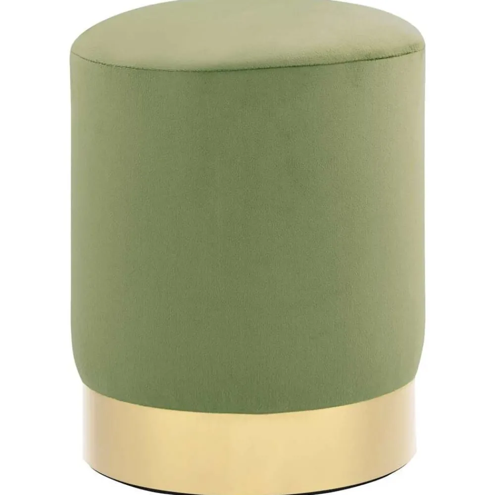 Kruk fluweel 28 x 36 cm mosterdgroen en goudkleurig>vidaXL New