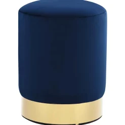 Stoelen*vidaXL Kruk fluweel 28 x 36 cm en goudkleurig Blauw