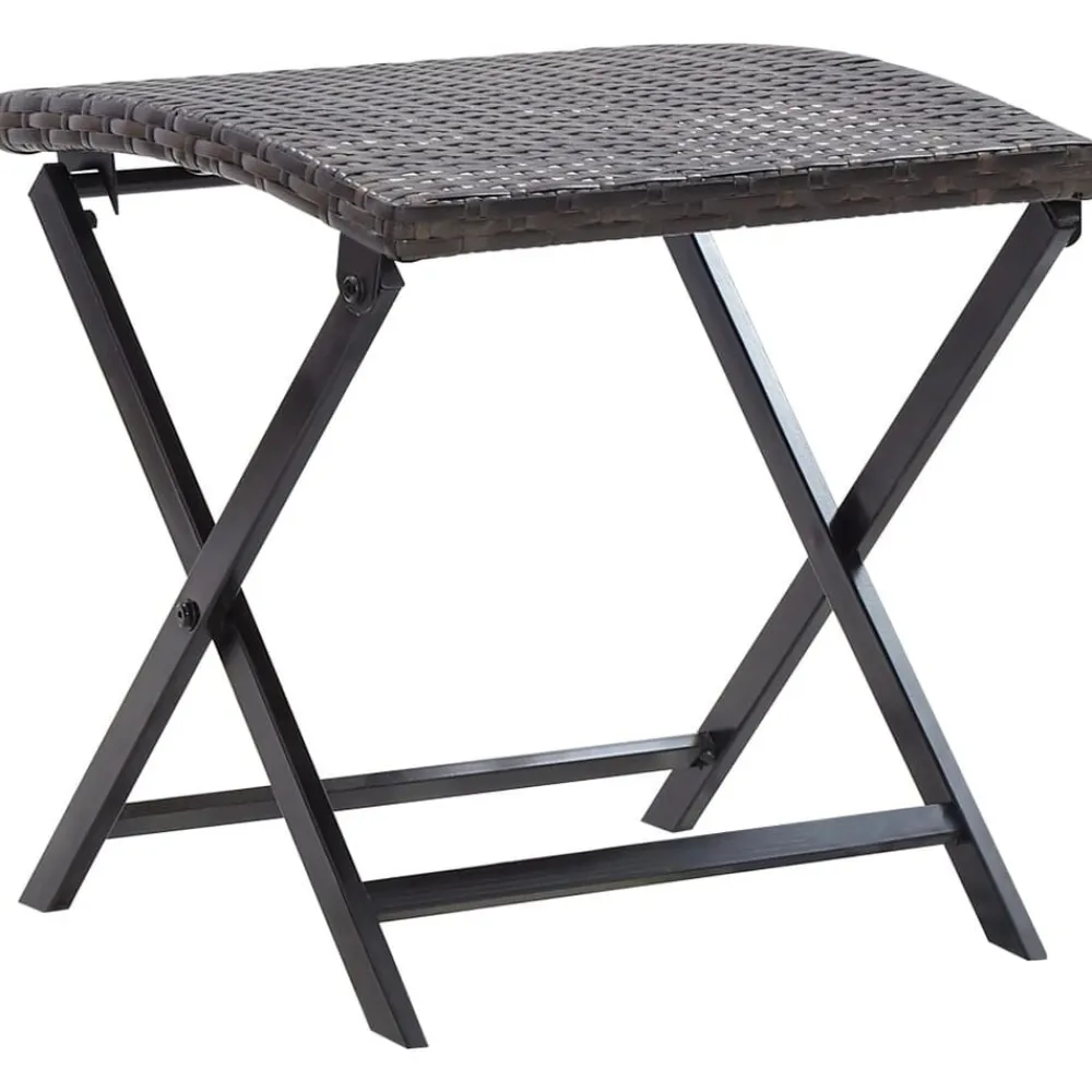 Tuinmeubelen*vidaXL Kruk inklapbaar poly rattan Bruin