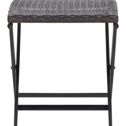 Tuinmeubelen*vidaXL Kruk inklapbaar poly rattan Bruin