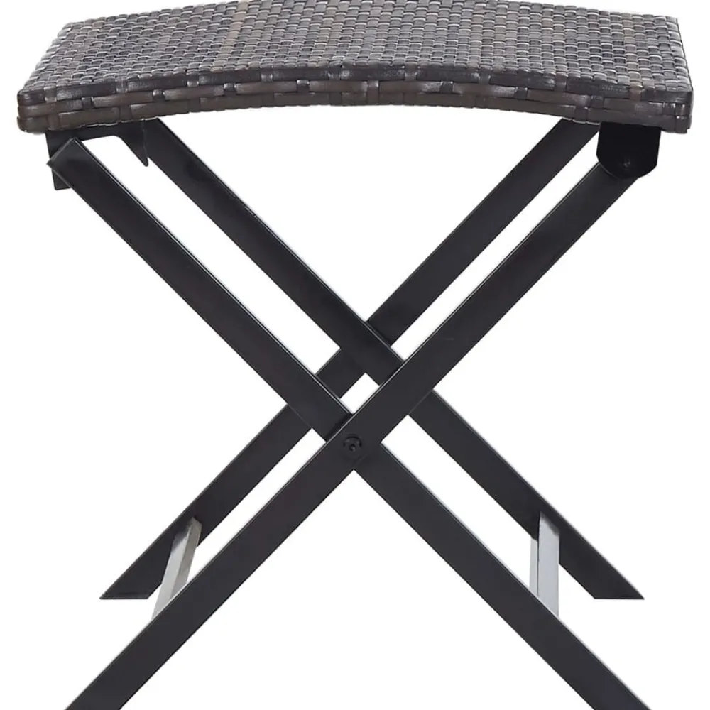 Tuinmeubelen*vidaXL Kruk inklapbaar poly rattan Bruin