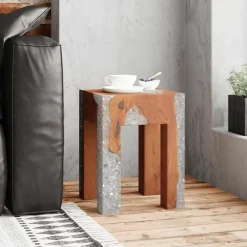 Stoelen*vidaXL Kruk massief teakhout en hars