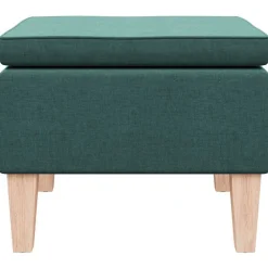 Stoelen*vidaXL Kruk met houten poten stof Donkergroen