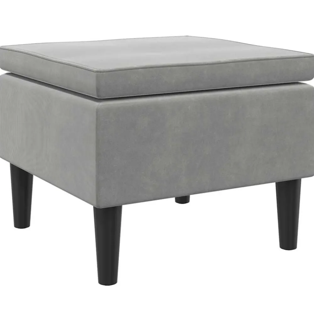 Kruk met houten poten fluweel>vidaXL New