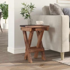 Kruk Naturel 30 x 30 x 48 cm Massief gerecycled hout><noscript><img width=