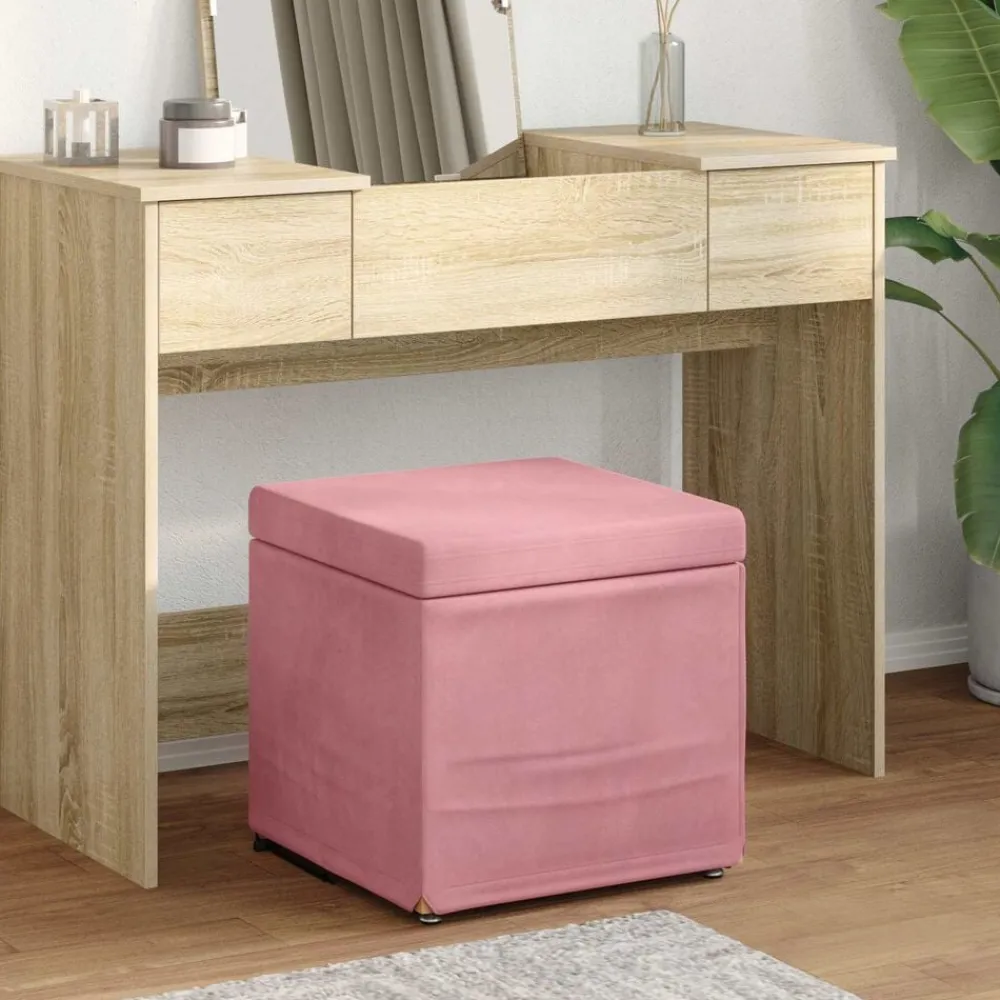 Kruk 41 x 41 x 40 cm Velvet en Gefabriceerd Hout>vidaXL Hot