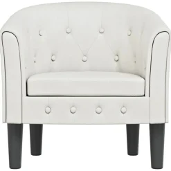 Stoelen*vidaXL Kuipstoel kunstleer Wit