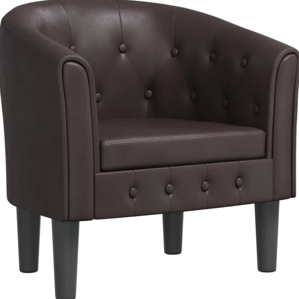 Stoelen*vidaXL Kuipstoel kunstleer Bruin