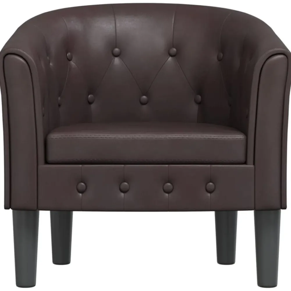 Stoelen*vidaXL Kuipstoel kunstleer Bruin