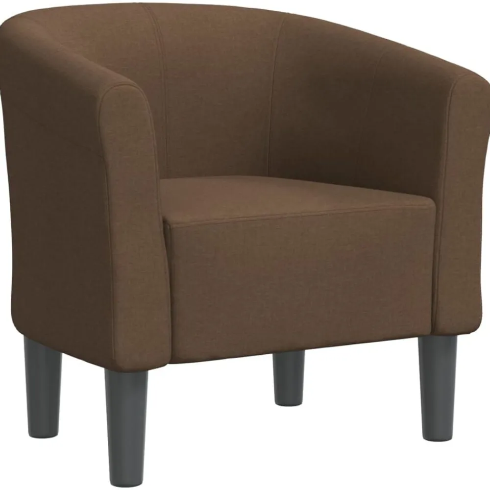 Stoelen*vidaXL Kuipstoel stof Bruin