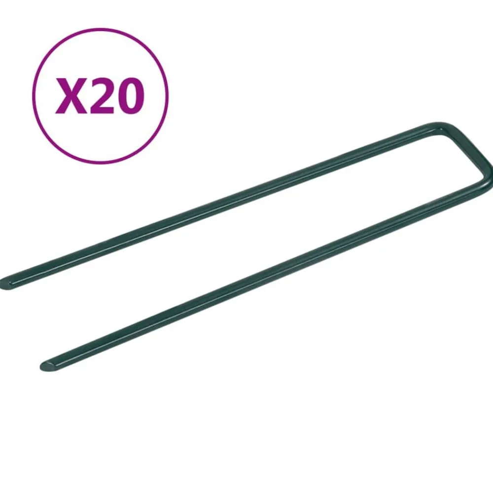 Bouwbeslag*vidaXL Kunstgraspennen 20 st U-vormig ijzer