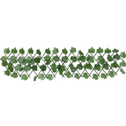Kunstplant druivenblad op latwerk uittrek baar 180x20 cm groen><noscript><img width=