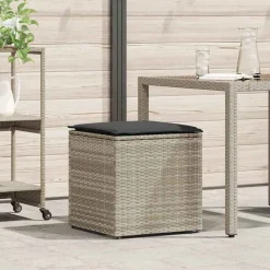 Kussenbox met opslag Lichtgrijs 50 x 50 x 50 cm poly rattan>vidaXL Sale