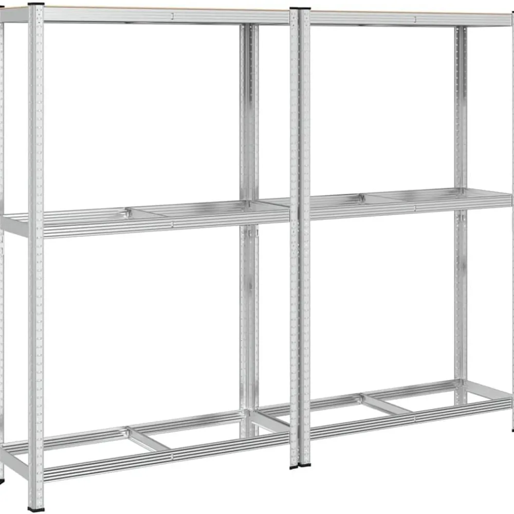 Industriële Opslag*vidaXL 2-laags bandenrekken 2st 110x40x180cm staal&bewerkt hout zilver