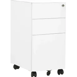 Kasten & Opbergmeubelen*vidaXL Ladeblok verrijdbaar 39x45x59 cm staal Wit