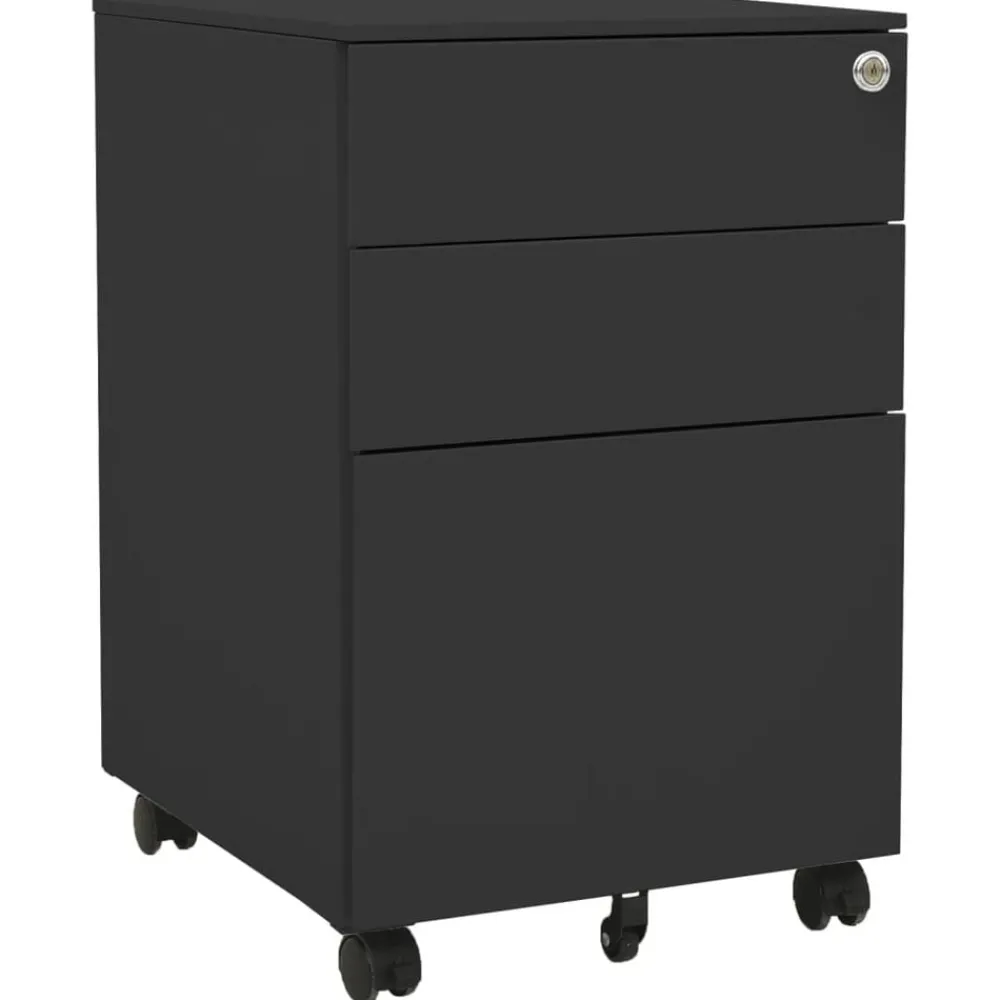 Kasten & Opbergmeubelen*vidaXL Ladeblok verrijdbaar 39x45x60 cm staal kleurig Antraciet