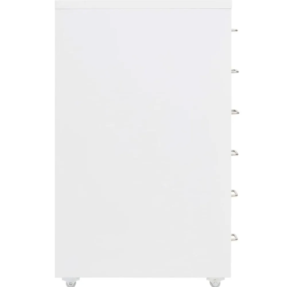 Kasten & Opbergmeubelen*vidaXL Ladeblok verrijdbaar 28x41x69 cm metaal Wit