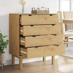Kasten & Opbergmeubelen*vidaXL Ladekast OTTA 76,5x39,5x90 cm massief grenenhout Bruin
