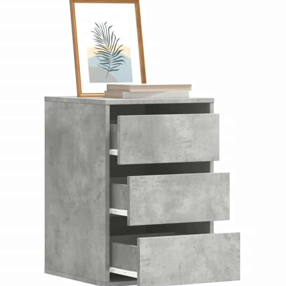 Kasten & Opbergmeubelen*vidaXL Ladekast 40x41x58 cm bewerkt hout Betongrijs