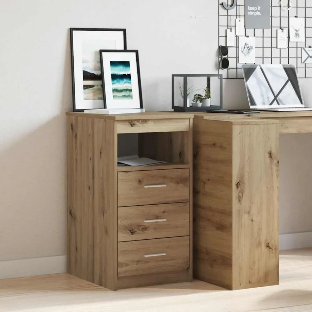 Kasten & Opbergmeubelen*vidaXL Ladekast 40x50x76 cm bewerkt hout artisanaal eikenkleur artisanaal eikenkleurig