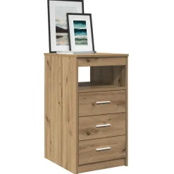 Kasten & Opbergmeubelen*vidaXL Ladekast 40x50x76 cm bewerkt hout artisanaal eikenkleur artisanaal eikenkleurig