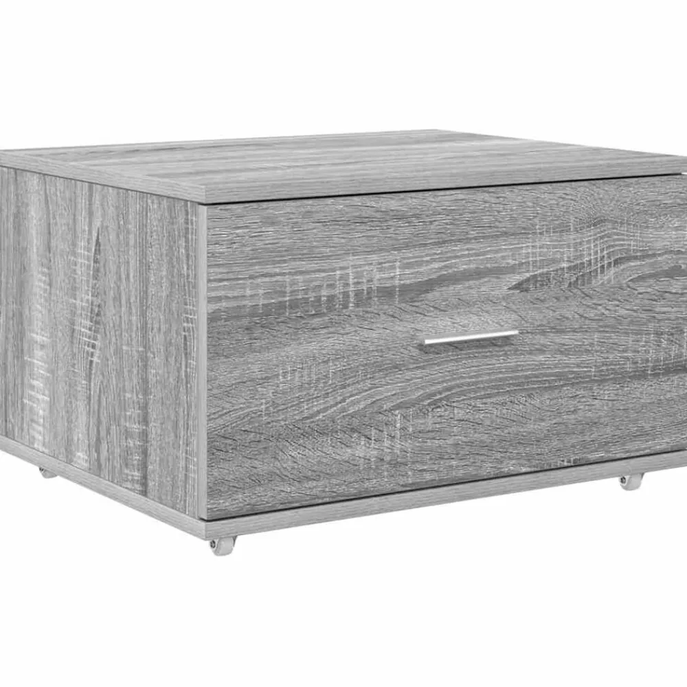 Kasten & Opbergmeubelen*vidaXL Ladenkast met wiel 55 x 45 x 31 cm Grijs sonoma
