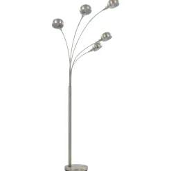 Lamp staand 5xE14 200 cm zilverkleurig>vidaXL Best