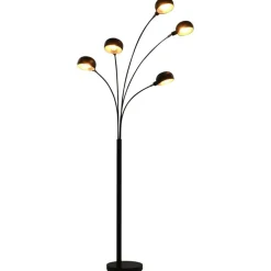 Verlichting*vidaXL Lamp staand 5xE14 200 cm Zwart en goud