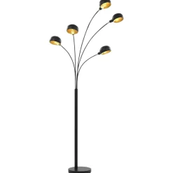 Verlichting*vidaXL Lamp staand 5xE14 200 cm Zwart en goud