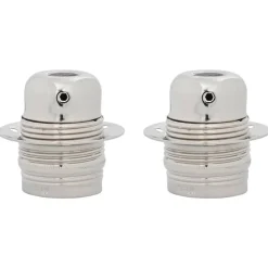 Lamphouders 2 st nikkel satijn E27>vidaXL