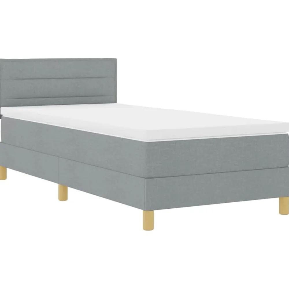 LED Box Spring Bed met hoofdeinde 80 x 200 cm Stof>vidaXL Best