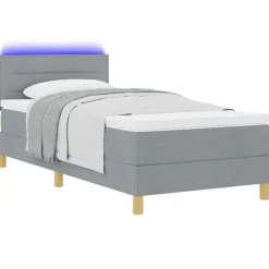 LED Box Spring Bed met hoofdeinde 80 x 200 cm Stof><noscript><img width=