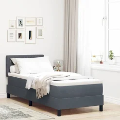 LED Box Spring Bed met matras 80 x 200 cm Fluweel>vidaXL Discount