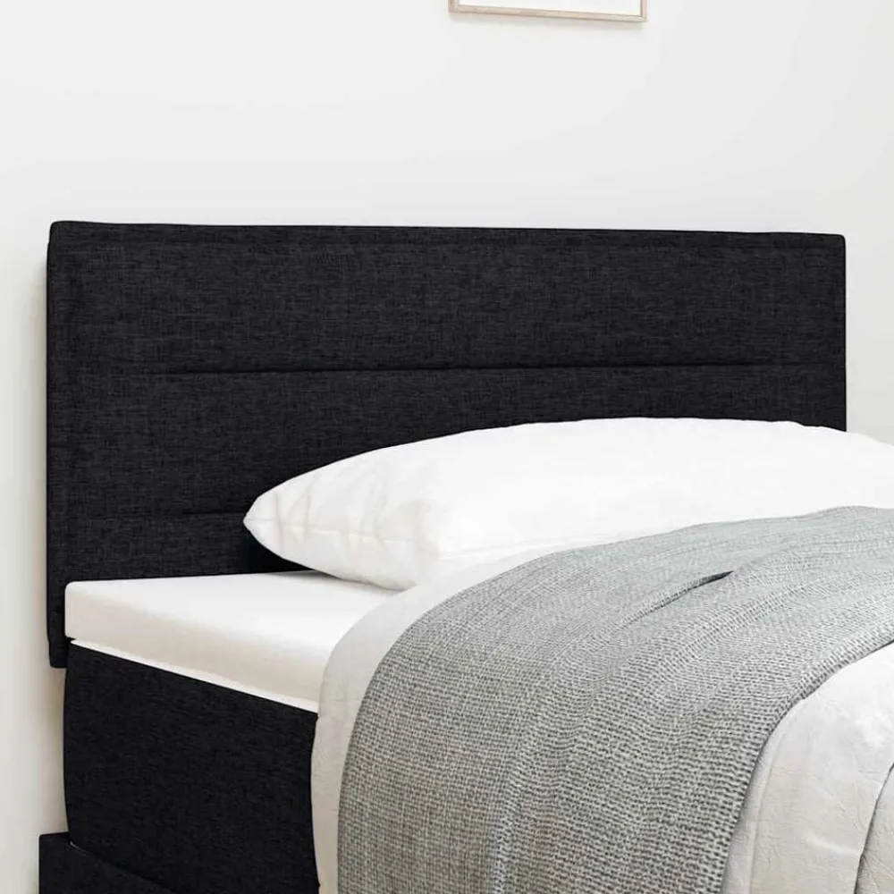 Bedden & Accessoires*vidaXL LED Hoofdbord met LED-stripverlichting 80 cm Stof Zwart