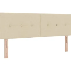 Bedden & Accessoires*vidaXL LED Hoofdbord met LED-stripverlichting Crème 144 cm Stof Crème