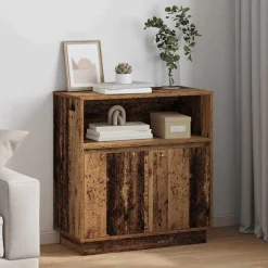 Kasten & Opbergmeubelen*vidaXL LED Sideboard Oudhout 71 x 34,5 x 75 cm Bewerkt hout Oud hout