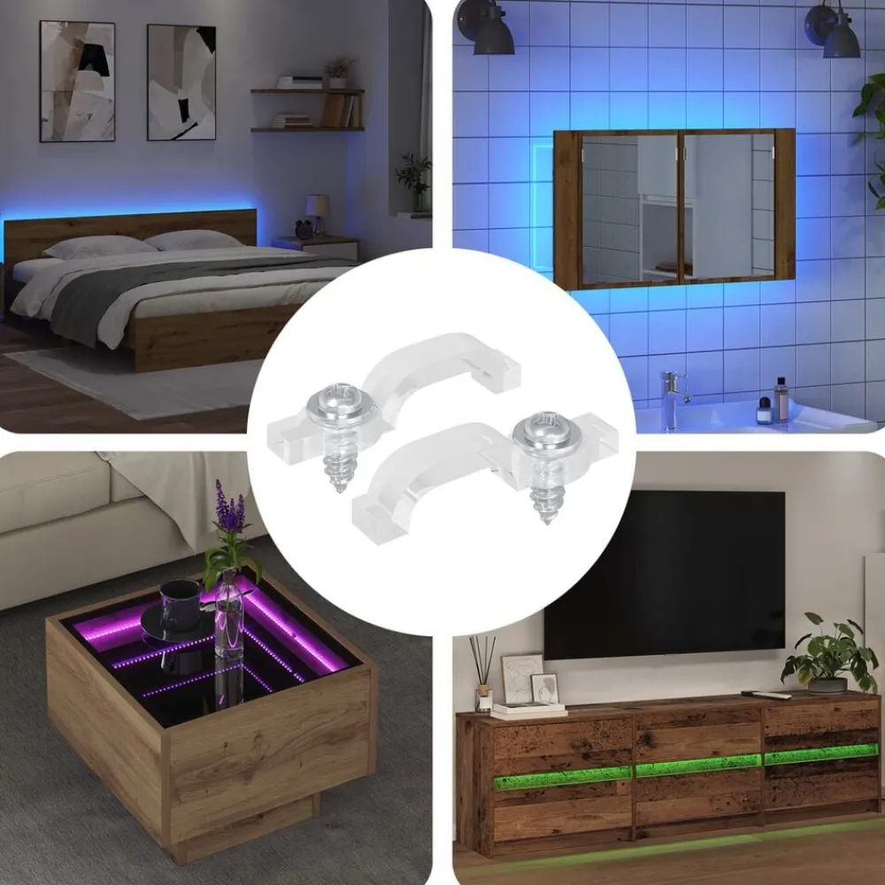 LED Strip Clips 2 pcs Doorzichtig 23,8 x 7,3 x 4,3 mm>vidaXL Outlet