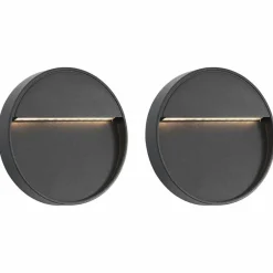 LED-buitenwandlampen 2 st 3 W rond zwart>vidaXL Online