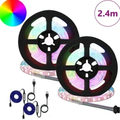 LED-strip 2 pcs Zwart en transparant 1200 mm Koper en kunststof>vidaXL Best