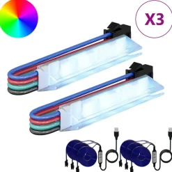 Verlichting*vidaXL LED-strip 2 pcs Zwart en Multikleur 1745 mm Koper en kunststof