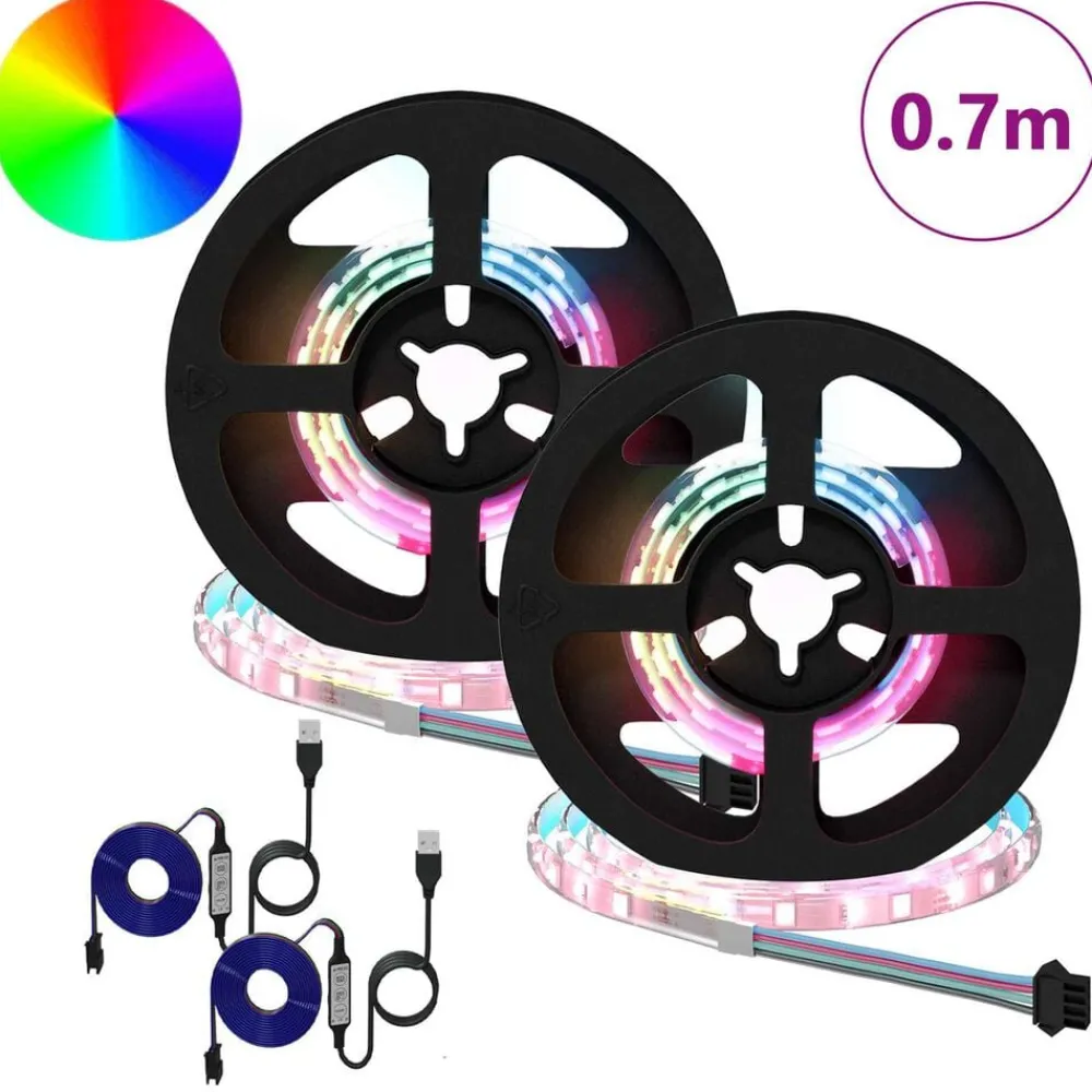 LED-strip 2 pcs Zwart en transparant 350 mm Koper en kunststof>vidaXL Outlet