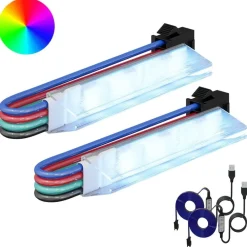 Verlichting*vidaXL LED-strip 2 pcs Zwart en Wit 1745 mm Koper en kunststof