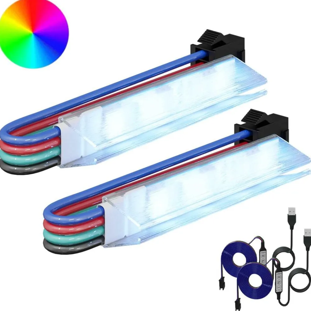 Verlichting*vidaXL LED-strip 2 pcs Zwart en Wit 1745 mm Koper en kunststof