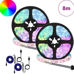 LED-strip 2 pcs Zwart en transparant 4000 mm Koper en kunststof>vidaXL New
