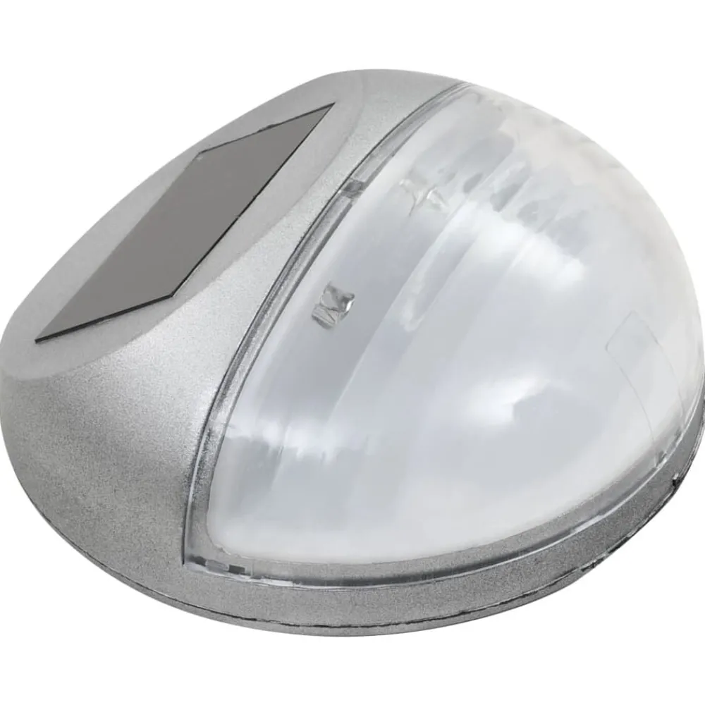 Verlichting*vidaXL LED-wandlampen solar rond 12 st Zilver