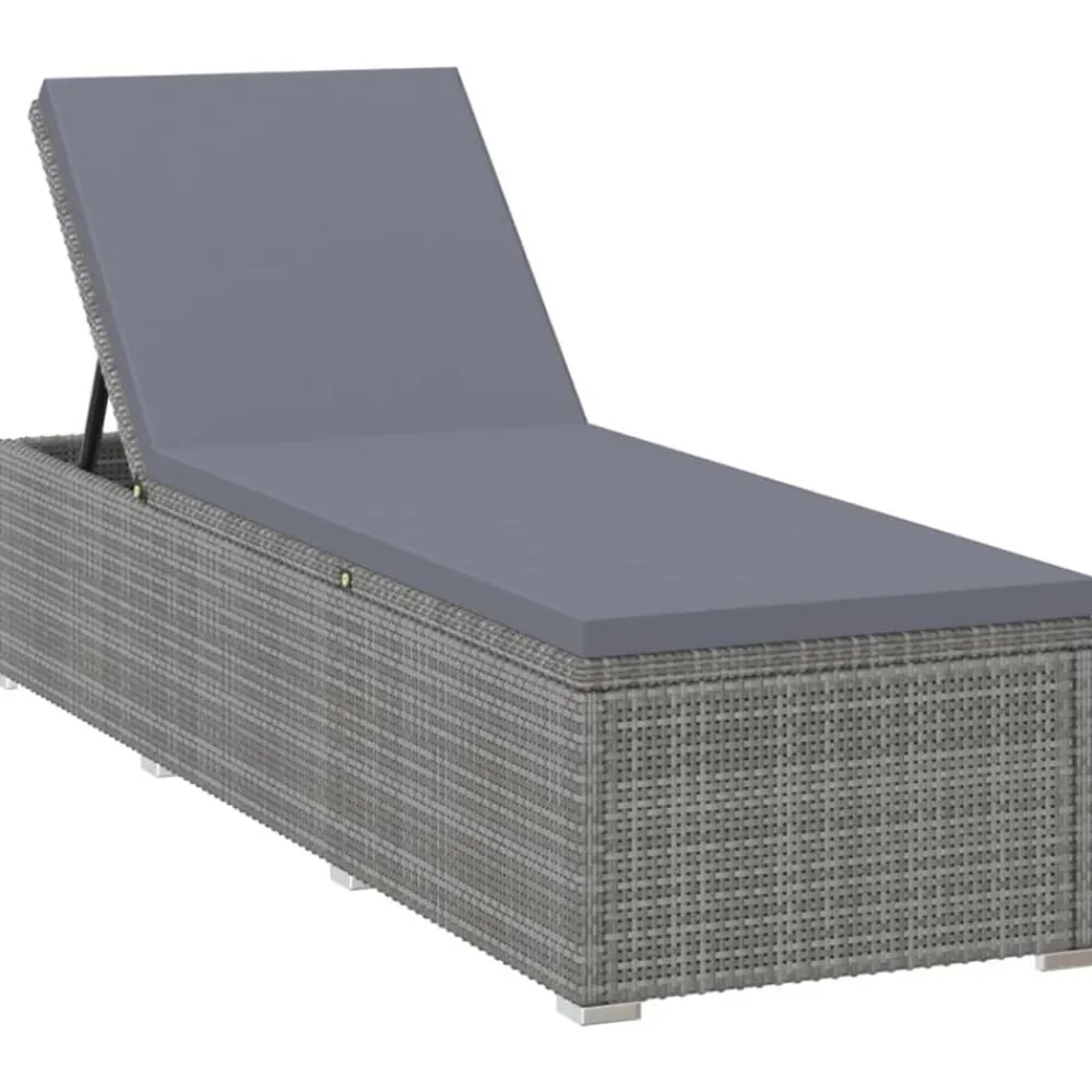 Ligbed met kussen poly rattan>vidaXL Best