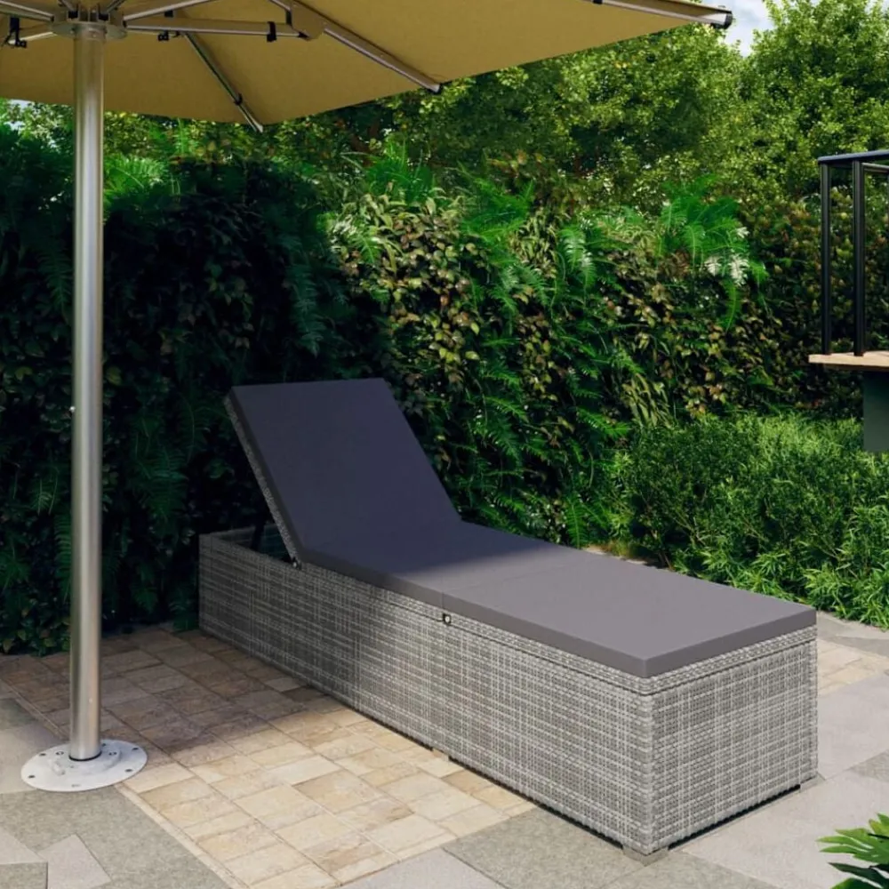 Ligbed met kussen poly rattan>vidaXL Best